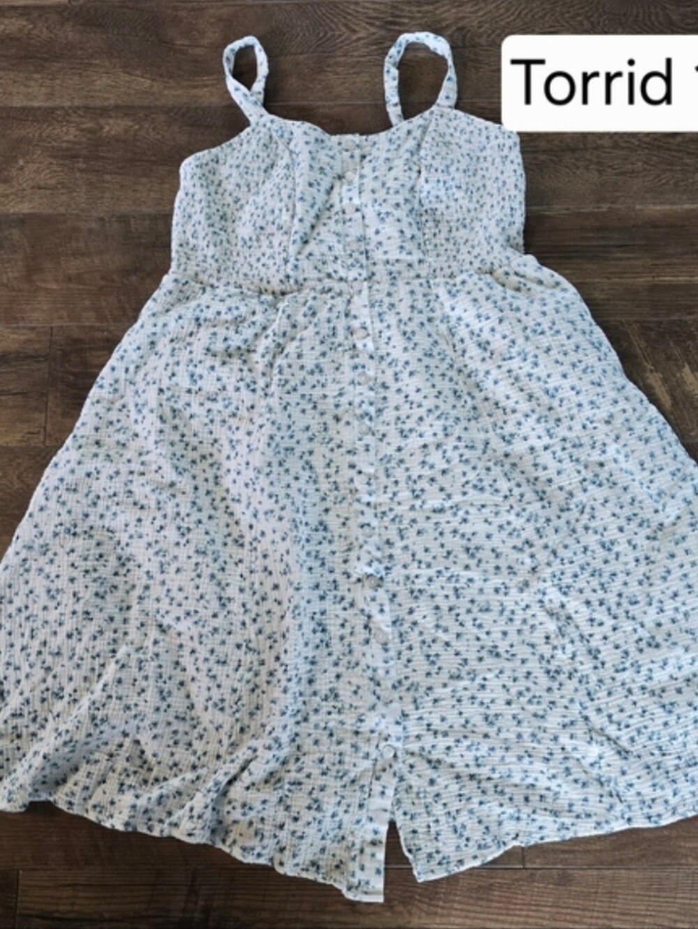 torrid Light Blue Floral Button-Front Sundress